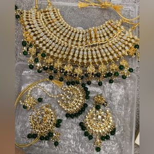 Bridal kundan green and golden